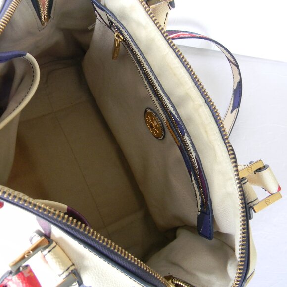 TORY BURCH ROBINSON ALPINE FLORAL SATCHEL CROSSBODY LEATHER BAG - Picture 8 of 9